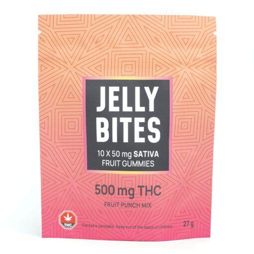 500mg THC Sativa Fruit Punch Mix Gummies (Jelly Bites)
