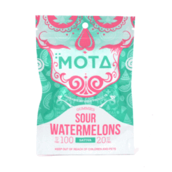 120mg Sativa Sour Watermelon Gummies – 100mg THC / 20mg CBD (Mota)